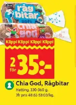 ICA Kvantum Hatting Chia God, Rågbitar erbjuda