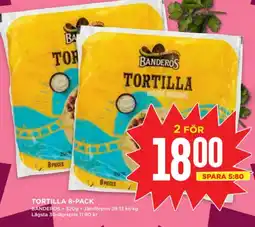 Willys BANDEROS Tortilla 8-pack erbjuda