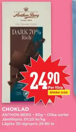 Willys ANTHON BERG Choklad erbjuda