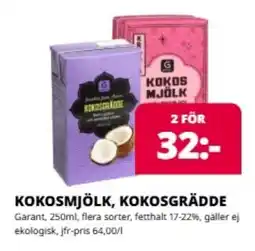 Tempo GARANT Kokosmjölk, kokosgrädde erbjuda