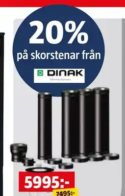 Bauhaus 20% på skorstenar från DINAK erbjuda