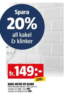 Bauhaus KAKEL METRO VIT BLANK erbjuda