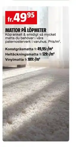 Bauhaus MATTOR PÅ LÖPMETER erbjuda