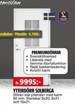 Bauhaus YTTERDÖRR SOLBERGA erbjuda