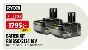 Bauhaus BATTERIKIT RB1850X2F24 18V erbjuda