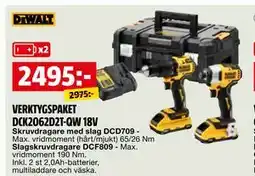 Bauhaus VERKTYGSPAKET DCK2062D2T-QW 18V erbjuda