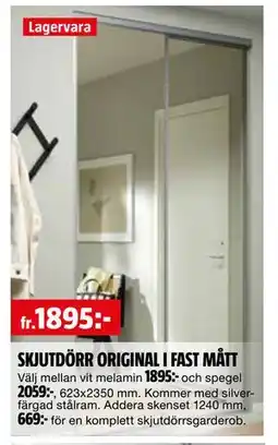 Bauhaus SKJUTDÖRR ORIGINAL I FAST MÅTT erbjuda