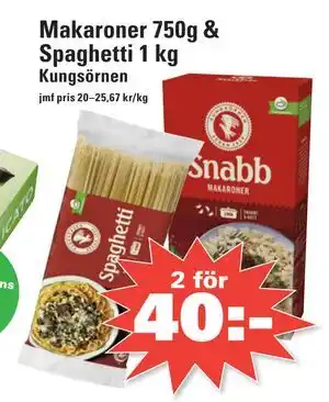 Makaroner 750g & Spaghetti 1 kg