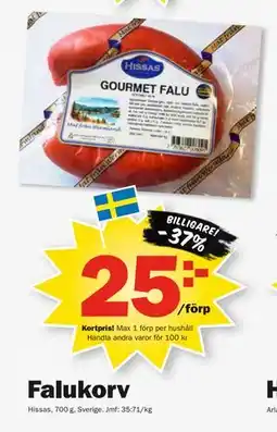 Pekås Falukorv, Medlemspris erbjuda