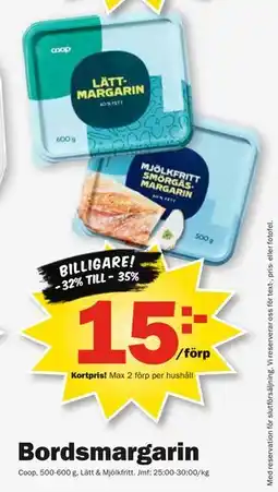 Pekås Bordsmargarin, Medlemspris erbjuda