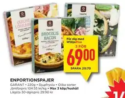 Willys ENPORTIONSPAJER, Medlemspris erbjuda