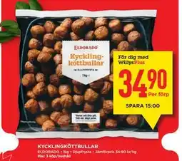 Willys KYCKLINGKÖTTBULLAR, Medlemspris erbjuda