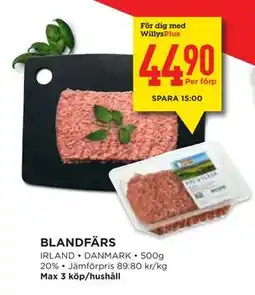 Willys Hemma BLANDFÄRS, Medlemspris erbjuda