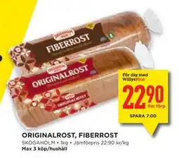 Willys Hemma ORIGINALROST, FIBERROST, Medlemspris erbjuda