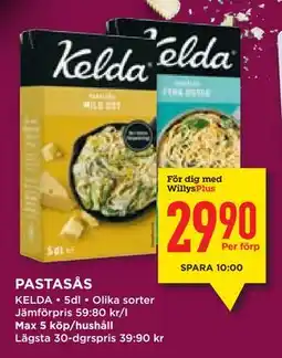 Willys Hemma PASTASÅS, Medlemspris erbjuda