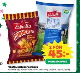 Coop Daglivs Västkustchips/Corners, Medlemspris erbjuda
