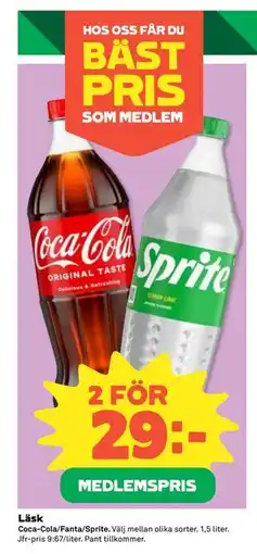 Coop Daglivs Läsk, Medlemspris erbjuda