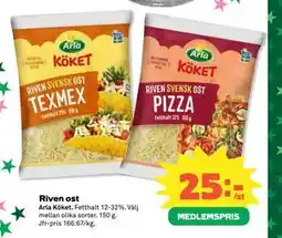 Coop Daglivs Riven ost, Medlemspris erbjuda