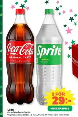 Coop Daglivs Läsk, Medlemspris erbjuda