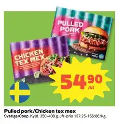 Coop Daglivs Pulled pork/Chicken tex mex erbjuda