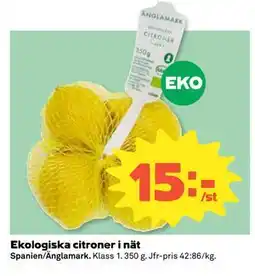 Coop Daglivs Ekologiska citroner i nät erbjuda