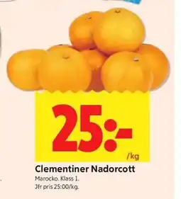 ICA Kvantum Clementiner Nadorcott erbjuda