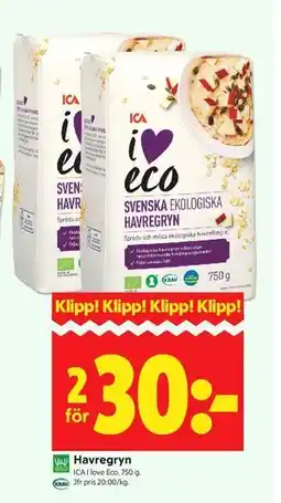 ICA Kvantum Havregryn erbjuda