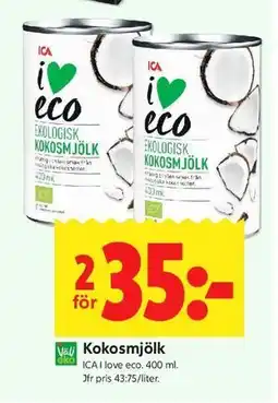 ICA Kvantum Kokosmjölk erbjuda