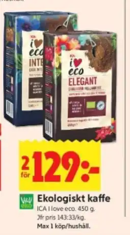 ICA Kvantum Ekologiskt kaffe erbjuda