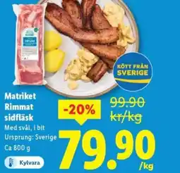 Lidl MATRIKET Rimmat sidfläsk erbjuda