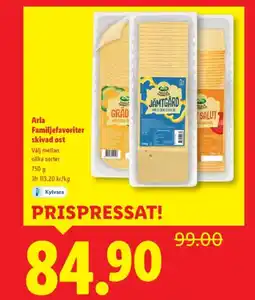 Lidl ARLA Familjefavoriter skivad ost erbjuda