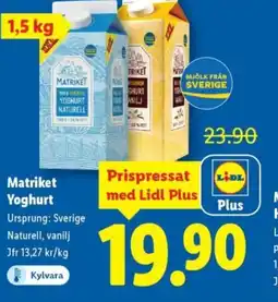 Lidl MATRIKET Yoghurt erbjuda