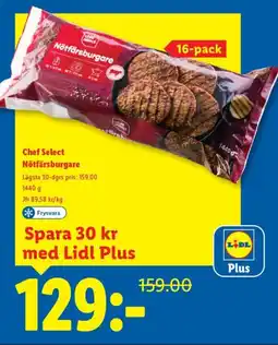 Lidl CHEF SELECT Nötfärsburgare erbjuda