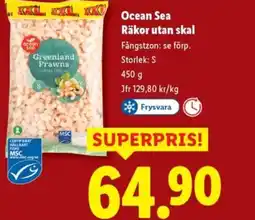Lidl OCEAN SEA Räkor utan skal erbjuda