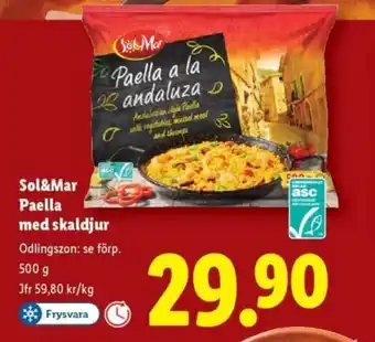Lidl SOl&MAR Paella med skaldjur erbjuda