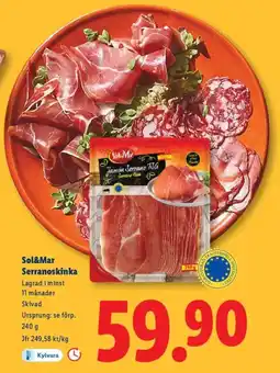 Lidl SOL&MAR Serranoskinka erbjuda