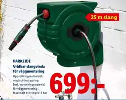 Lidl PARKSIDE Vridbar slangvinda för väggmontering erbjuda