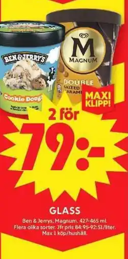 ICA Maxi BEN & JERRYS Glass erbjuda