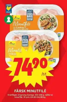 ICA Maxi KRONFÅGEL Färsk minutfilé erbjuda