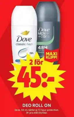 ICA Maxi DOVE Deo roll on erbjuda