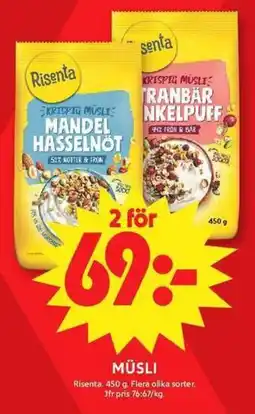 ICA Maxi RISENTA Müsli erbjuda