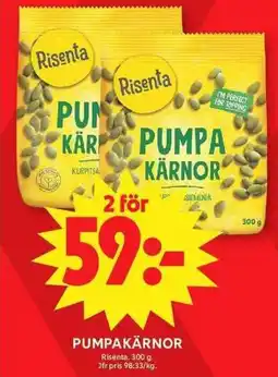 ICA Maxi RISENTA Pumpakärnor erbjuda