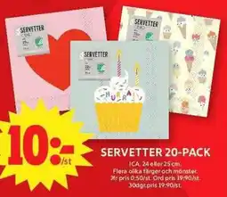ICA Maxi Servetter 20-pack erbjuda