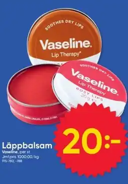 DollarStore VASELINE Läppbalsam erbjuda
