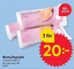 DollarStore Bomullspads erbjuda