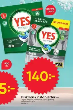 DollarStore YES Diskmaskinstabletter erbjuda