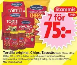 ICA Supermarket SANTA MARIA Tortilla original, chips, tacosås erbjuda