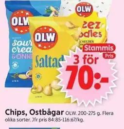 ICA Supermarket OLW Chips, ostbågar erbjuda