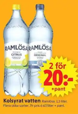ICA Supermarket RAMLÖSA Kolsyrat vatten erbjuda