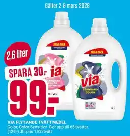 ÖoB VIA FLYTANDE TVÄTTMEDEL erbjuda